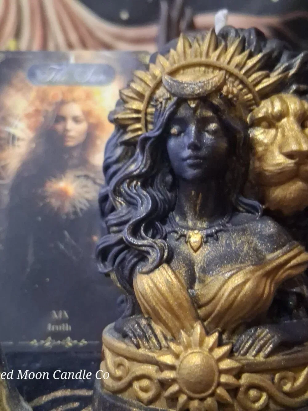 Sekhmet — Goddess of Ra Luxury Ritual Candle | Hand-Sculpted Lioness Warrior | D